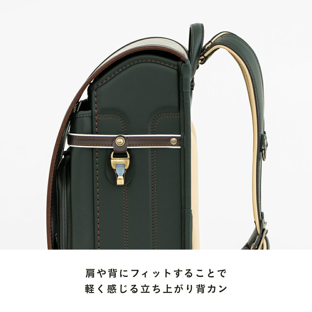 【2026年ご入学向け】ブラウニー・ノイ（人工皮革）黒 肩や背にフィットすることで軽く感じる立ち上がり背カン