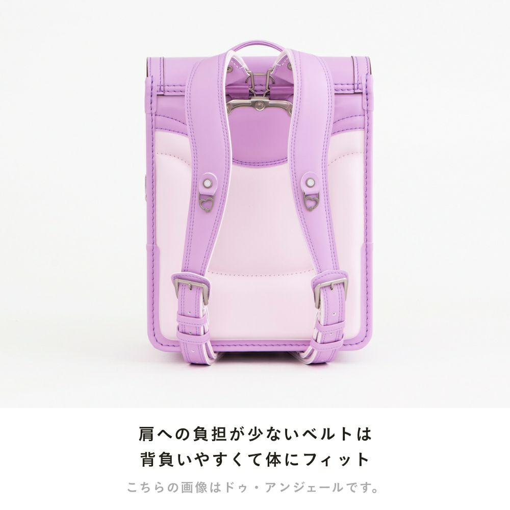 【2026年ご入学向け】マカロン（人工皮革）キャンディブルー 肩への負担が少ないベルトは背負いやすくて体にフィット