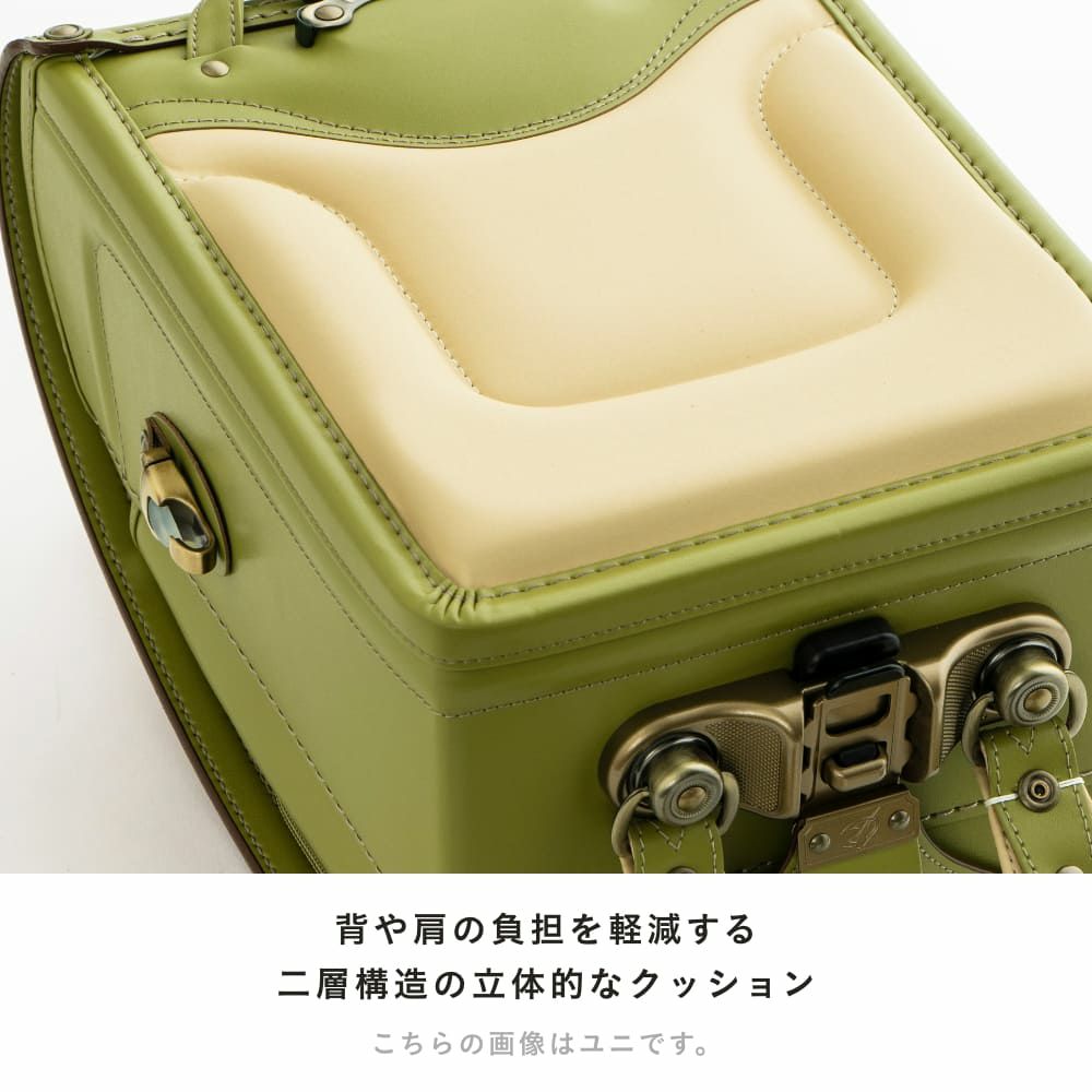 【2026年ご入学向け】ニュー・アンティーク（牛革）キャメル 背や肩の負担を軽減する2層構造の立体的なクッション