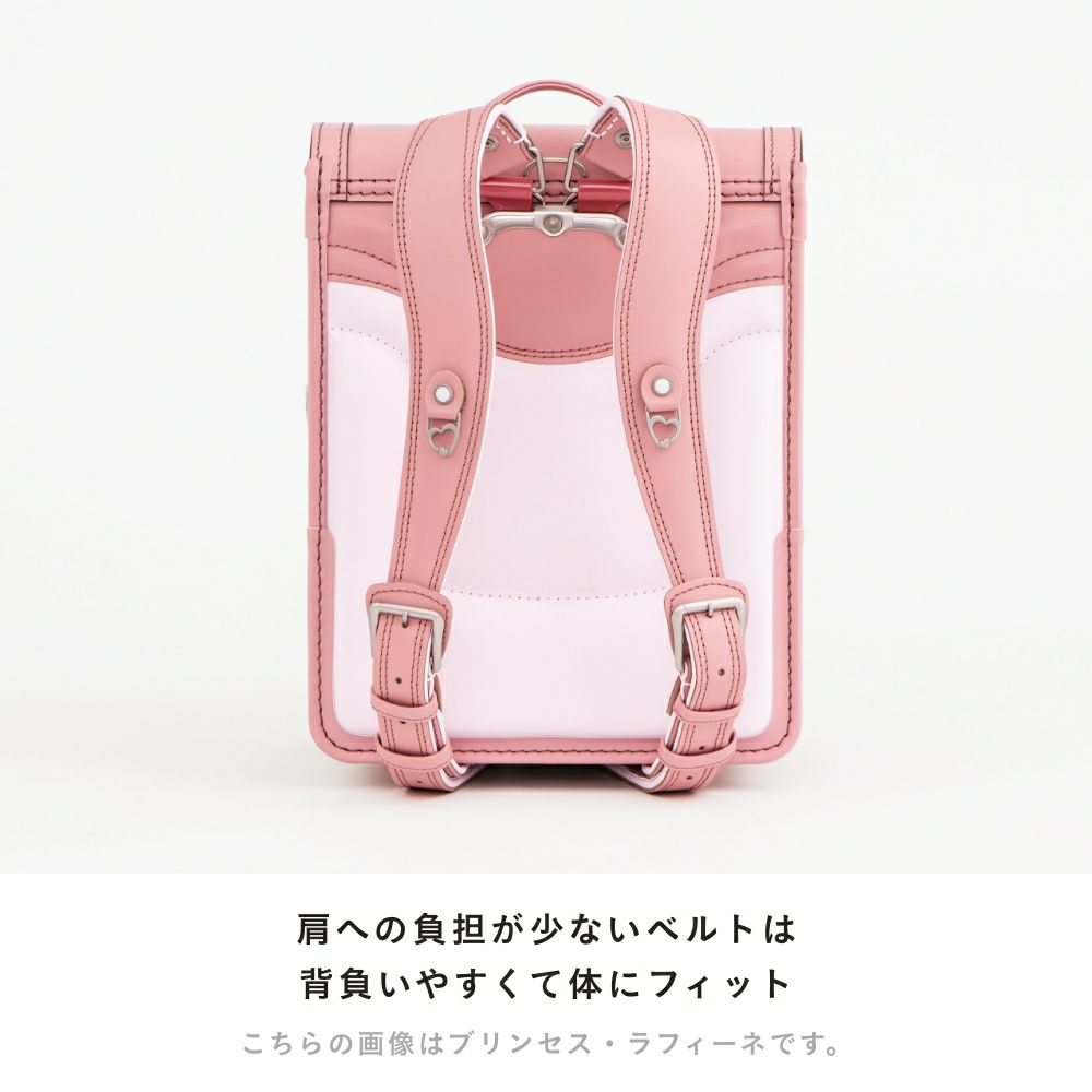 【2026年ご入学向け】コスモス（牛革）ローズピンク 肩への負担が少ないベルトは背負いやすくて体にフィット