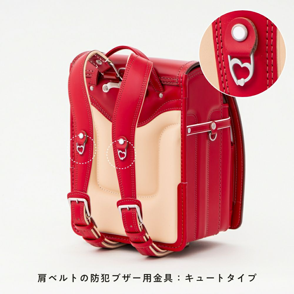 【2026年ご入学向け】コードバン・アンティーク（かぶせコードバン）赤 (金具：キュート)