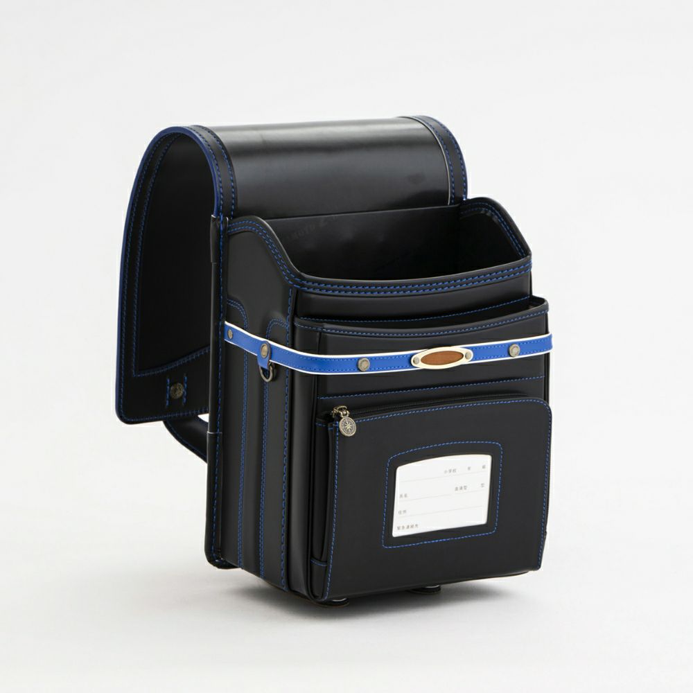 【2026年ご入学向け】コードバン・レイブラック（かぶせコードバン）黒×ブルー