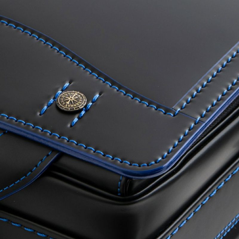 【2026年ご入学向け】コードバン・レイブラック（かぶせコードバン）黒×ブルー