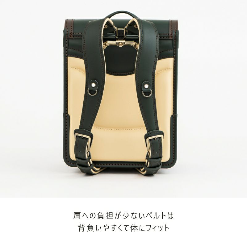 【2027年ご入学向け】ブラウニー・ノイ（人工皮革）紺　肩への負担が少ないベルトは背負いやすくて体にフィット