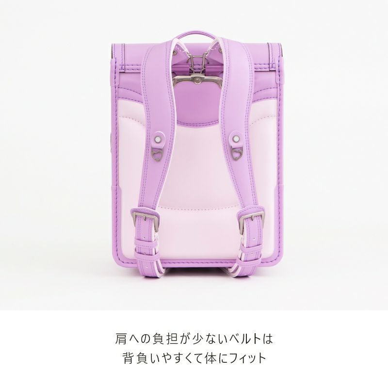 【2027年ご入学向け】ドゥ・アンジェール（人工皮革）カスタードイエロー　肩への負担が少ないベルトは背負いやすくて体にフィット