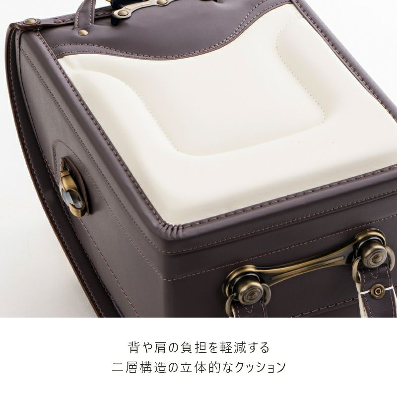 【2027年ご入学向け】香久山（牛革）レンガ　背や肩の負担を軽減する2層構造の立体的なクッション