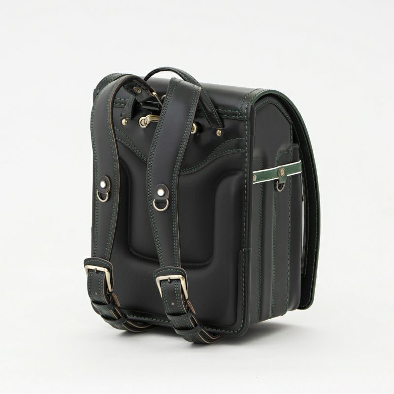 【2027年ご入学向け】レイブラック（牛革）黒×グリーン