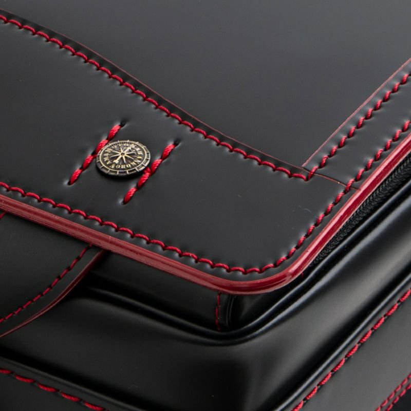 【2027年ご入学向け】コードバン・レイブラック（かぶせコードバン）黒×レッド