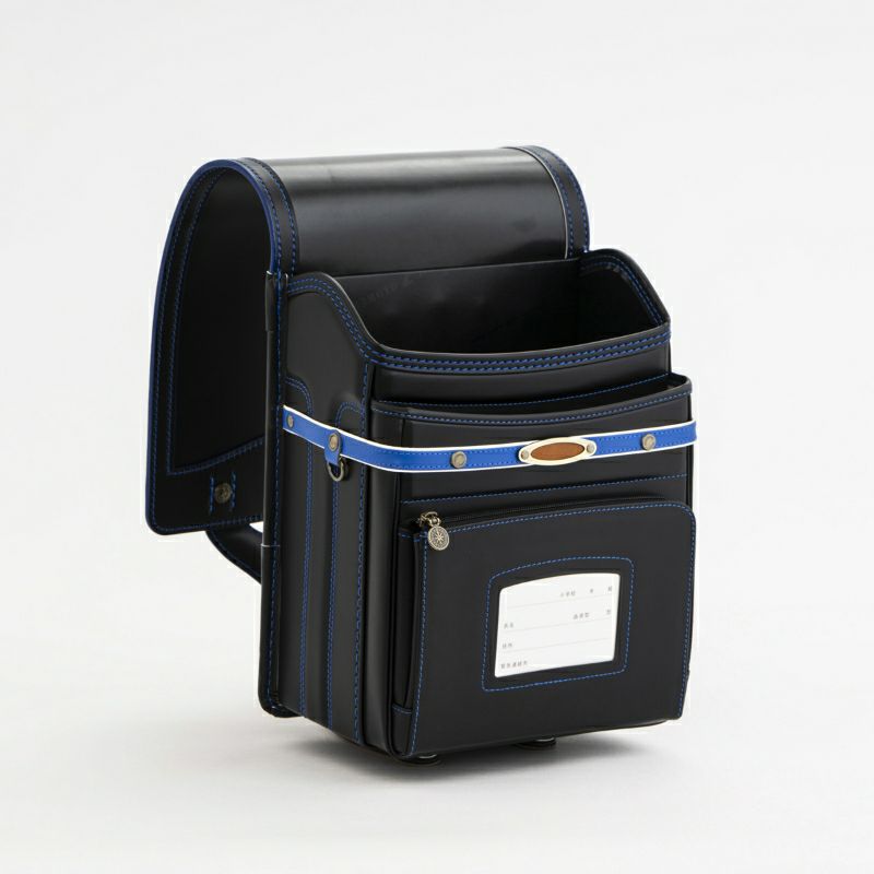 【2027年ご入学向け】コードバン・レイブラック（かぶせコードバン）黒×ブルー