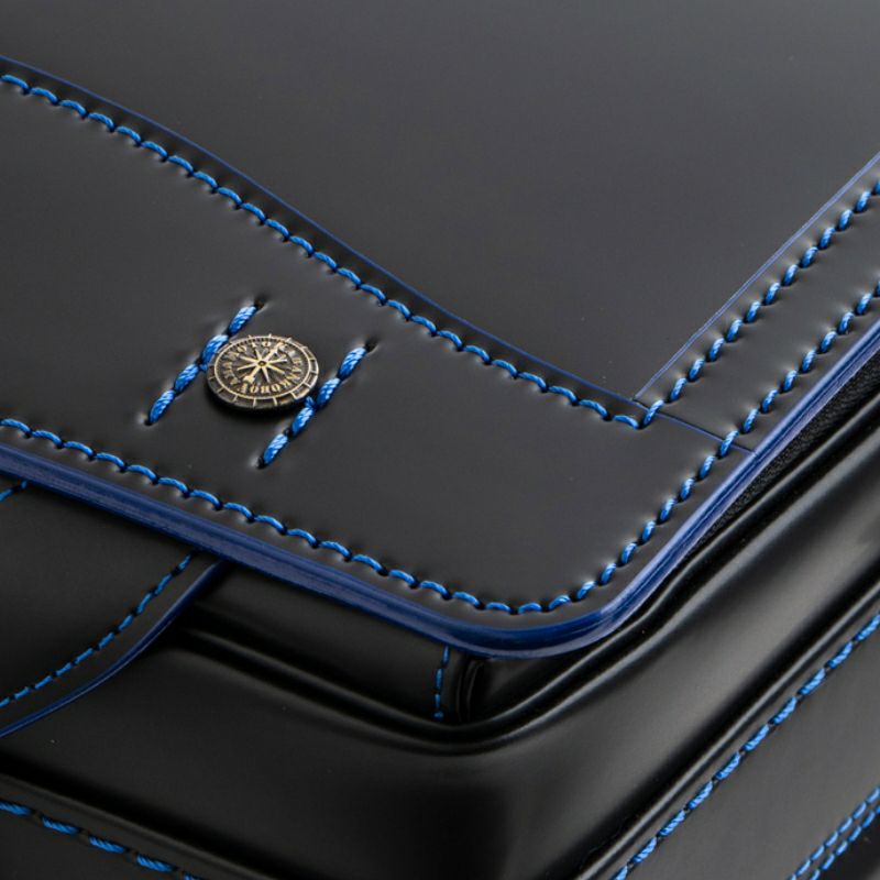 【2027年ご入学向け】コードバン・レイブラック（かぶせコードバン）黒×ブルー