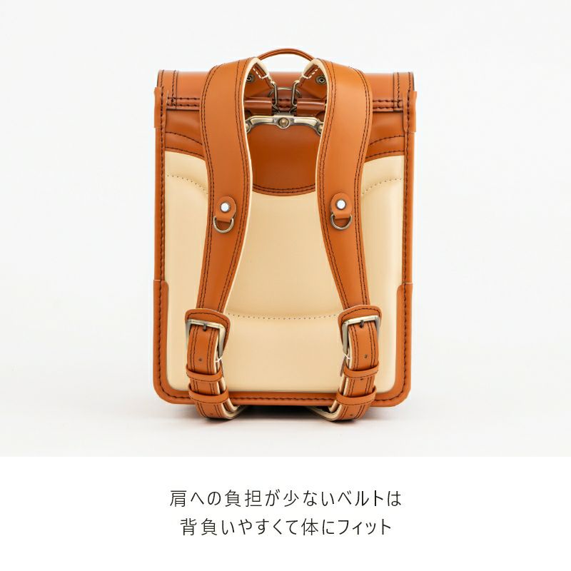 【2027年ご入学向け】コードバン・アンティーク（かぶせコードバン）ローズピンク（ラフィーネオプション）　肩への負担が少ないベルトは背負いやすくて体にフィット